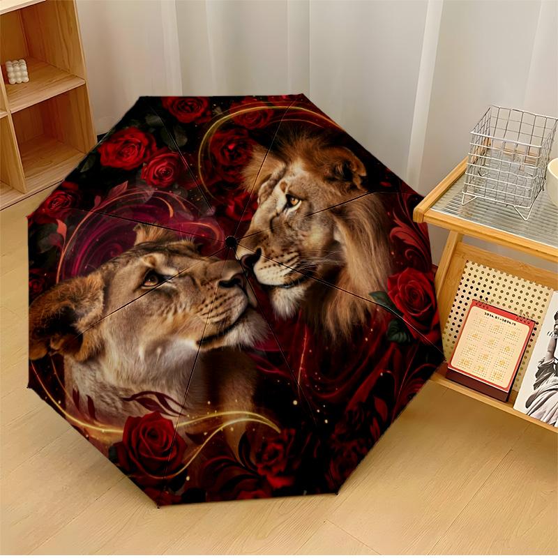 Lion Wildlife Emblem Printed umbrella windproof folding umbrella portable sun and rain umbrella suitable for gifting
Lion Wildlife Emblem Printed umbrella windproof folding umbrella portable sun and rain umbrella suitable for gifting
