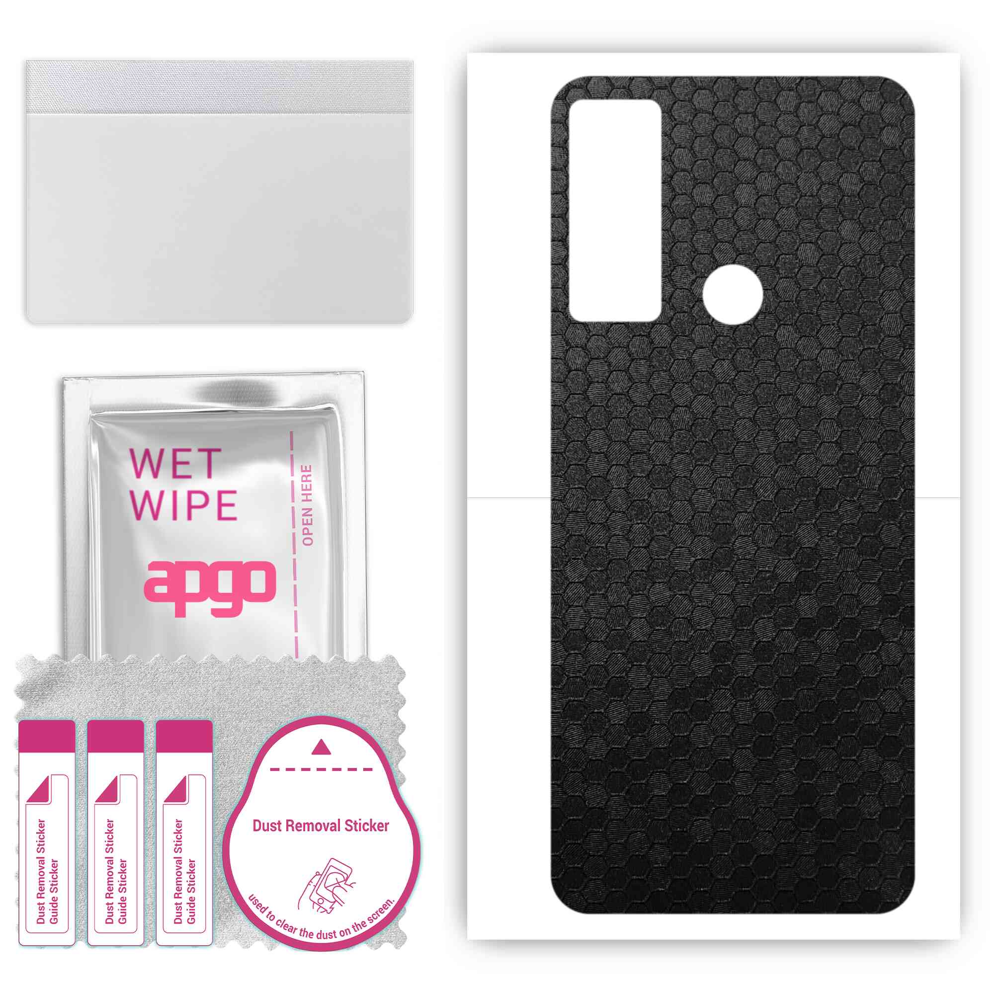 apgo Protective Skin Sticker for the back compatible with TCL 20 R 5G, Wrap Film, Foil, Vinyl - Pattern Black Honeycomb
apgo Protective Skin Sticker for the back compatible with TCL 20 R 5G, Wrap Film, Foil, Vinyl - Pattern Black Honeycomb
