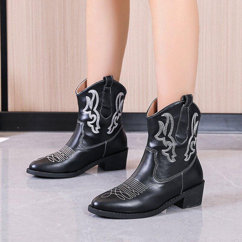 2023 Autumn and Winter New Short Boots Women s Thick Heel Pointed Martin Boots Embroidered Retro Women s Short Boots
2023 Autumn and Winter New Short Boots Women s Thick Heel Pointed Martin Boots Embroidered Retro Women s Short Boots