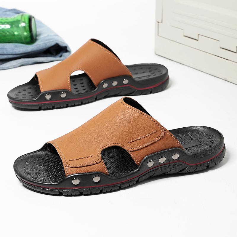 Fashion Business Leather Men s Slippers Men Casual Summer Shoes New Handmade Mens Slip on Flats Non-slip Male Slippers Home Slippers 48
Fashion Business Leather Men s Slippers Men Casual Summer Shoes New Handmade Mens Slip on Flats Non-slip Male Slippers Home Slippers 48