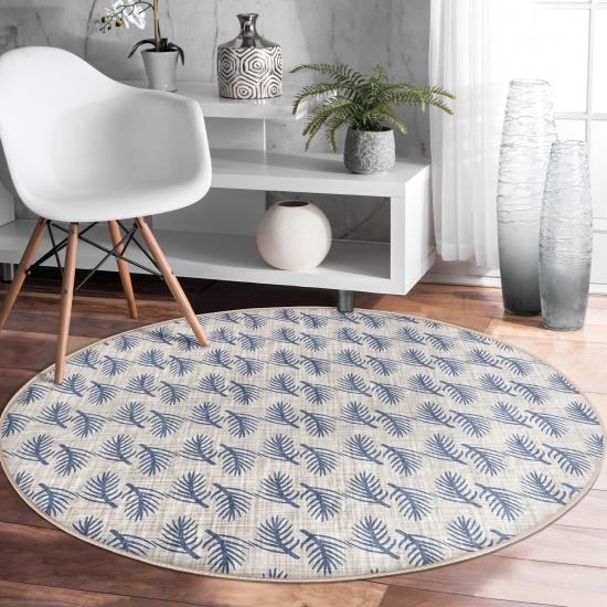 Special Design Colored Living Room and Living Room with Leaf Pattern on Denim Floor Round Carpet With Washable Non-Slip Base Deymend
Special Design Colored Living Room and Living Room with Leaf Pattern on Denim Floor Round Carpet With Washable Non-Slip Base Deymend