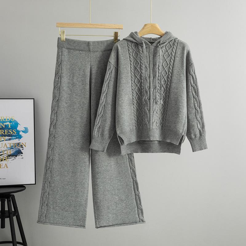 European Style Cable Knit Hoodie & Wide-Leg Pants Set - Women s Casual Spring/Autumn Knitwear One Size серый
European Style Cable Knit Hoodie & Wide-Leg Pants Set - Women s Casual Spring/Autumn Knitwear One Size серый