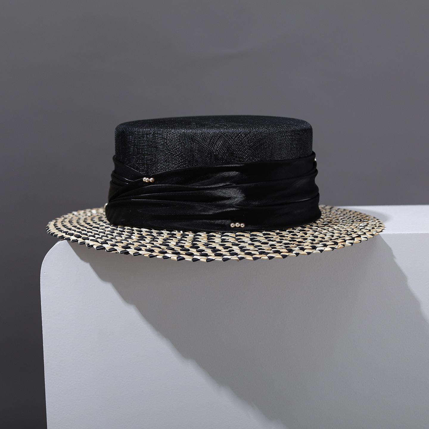 Spring Summer Straw Sun Hats New Elegant Silk Linen Wide Brim Toquilla Straw Flat Hat Sun Protection Natural Straw Hat 56-58CM чорний
Spring Summer Straw Sun Hats New Elegant Silk Linen Wide Brim Toquilla Straw Flat Hat Sun Protection Natural Straw Hat 56-58CM чорний