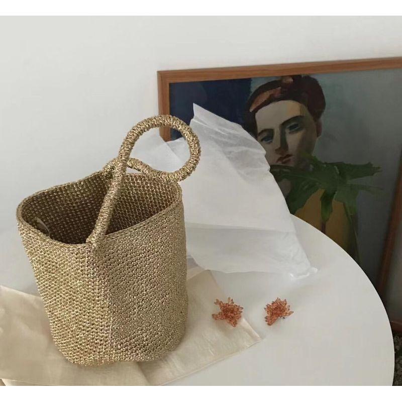 In Stock Vartist Gold Handmade Niche Style Woven Bag Gold bucket
In Stock Vartist Gold Handmade Niche Style Woven Bag Gold bucket