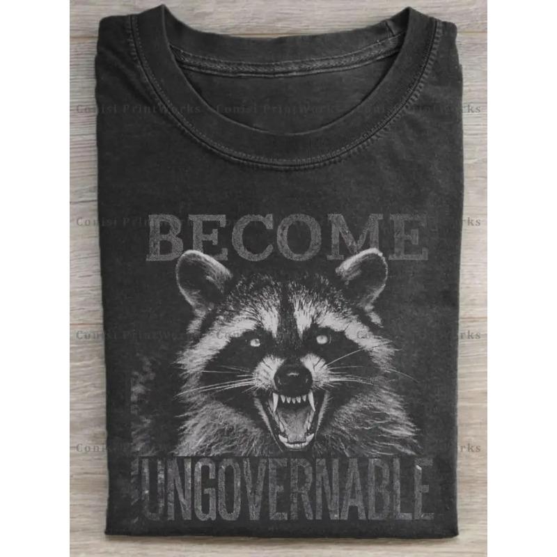 European sizes Men s Washed T-Shirt with Bold Become Ungovernable Raccoon Graphic - Retro Casual Short Sleeve Tee, Outdoor & Summer Activities S чёрный
European sizes Men s Washed T-Shirt with Bold Become Ungovernable Raccoon Graphic - Retro Casual Short Sleeve Tee, Outdoor & Summer Activities S чёрный