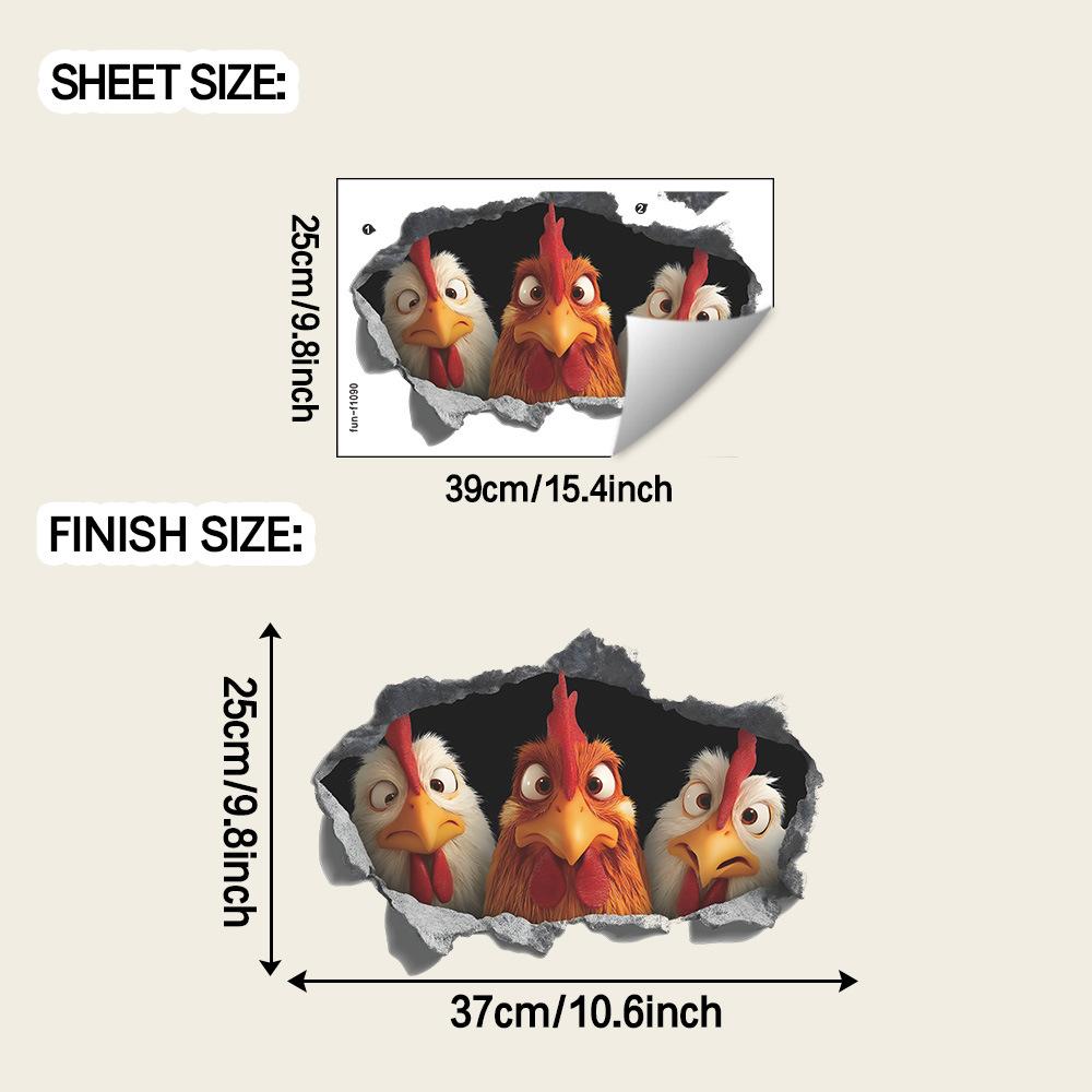 Funny 3D Breaking Through Wall Three Rooster Heads Wall Sticker Self-Adhesive Removable for Living Room Hallway Home Decor Art 25x39cm разноцветный
Funny 3D Breaking Through Wall Three Rooster Heads Wall Sticker Self-Adhesive Removable for Living Room Hallway Home Decor Art 25x39cm разноцветный