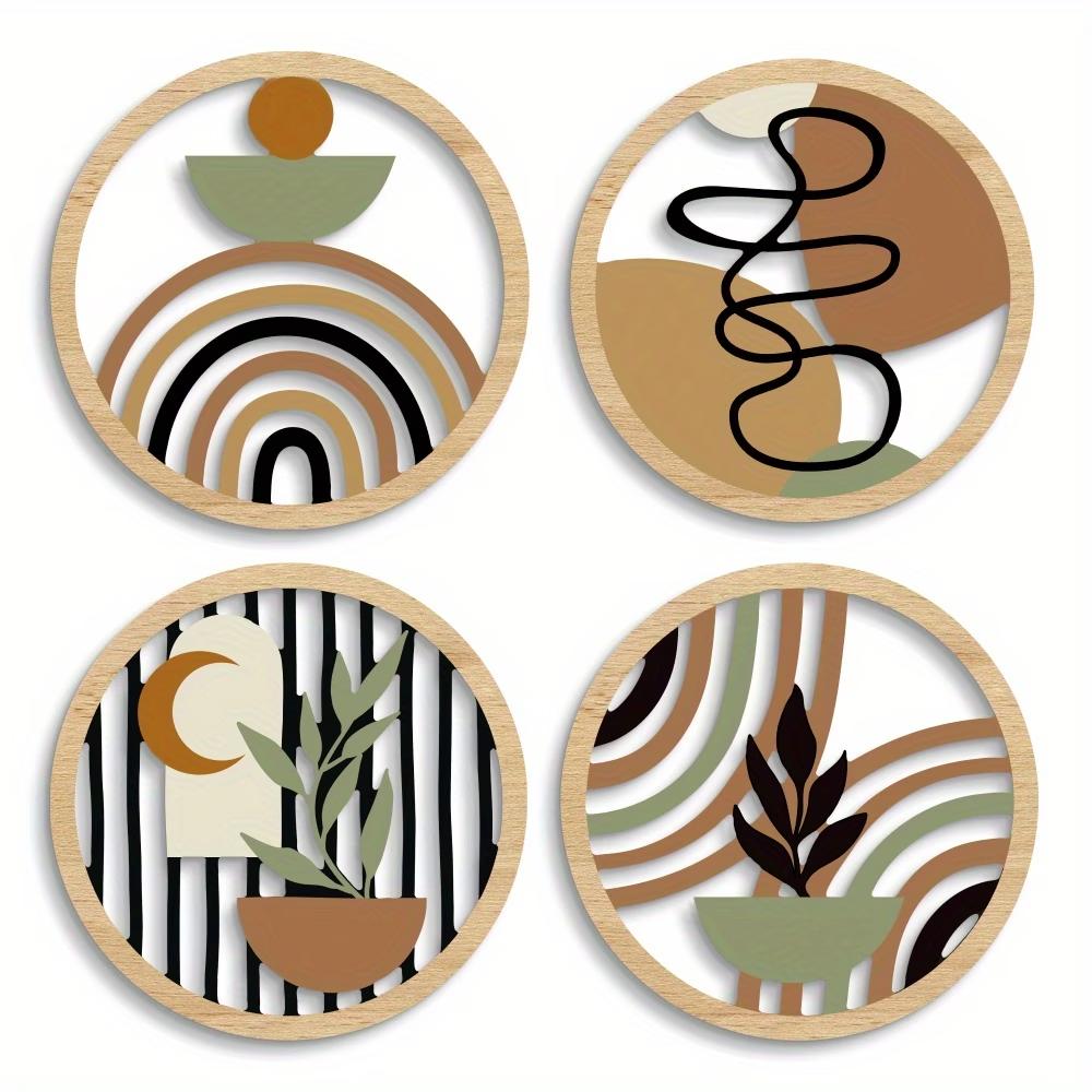 Bohemian 2D Wave Wall Art 4Pcs, Round Wooden Hanging Signs, Rustic Farmhouse Home Decor for Living Room Bedroom
Bohemian 2D Wave Wall Art 4Pcs, Round Wooden Hanging Signs, Rustic Farmhouse Home Decor for Living Room Bedroom