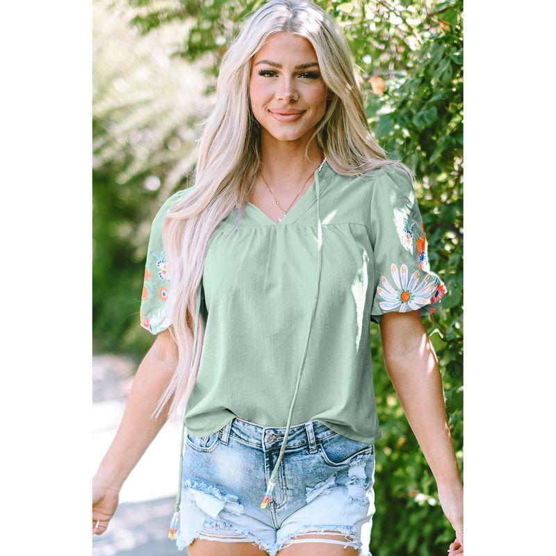 Spring New Arrival Florals Embroider Bubble Half Sleeve Shirt Women 2024 Fashion Commuter s All-Matching V Neck Chiffon Shirt Women Green P2709 Size XL fit (70.00 kg-75.00 kg
Spring New Arrival Florals Embroider Bubble Half Sleeve Shirt Women 2024 Fashion Commuter s All-Matching V Neck Chiffon Shirt Women Green P2709 Size XL fit (70.00 kg-75.00 kg