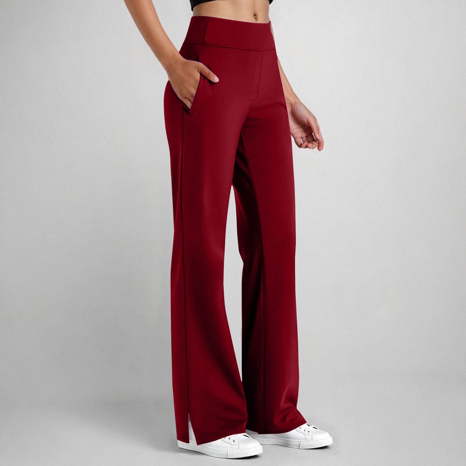 Women High Waist Straight Leg Yoga Pants with Split Hem and Pockets Athletic Casual Loose Fit Trousers for Daily Wear XL
Women High Waist Straight Leg Yoga Pants with Split Hem and Pockets Athletic Casual Loose Fit Trousers for Daily Wear XL