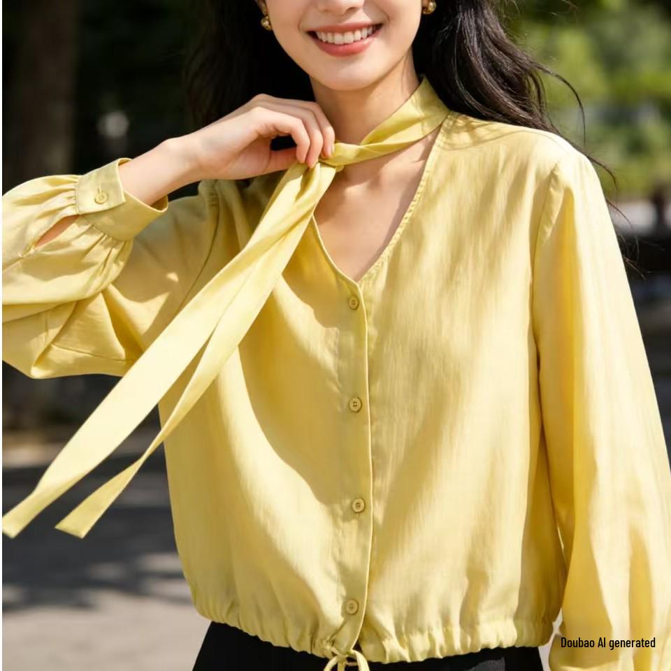 S038 Elegant Lace-Up Drape Shirt - Spring/Autumn Fashion XL 126-140 lbs жовто-зелений
S038 Elegant Lace-Up Drape Shirt - Spring/Autumn Fashion XL 126-140 lbs жовто-зелений