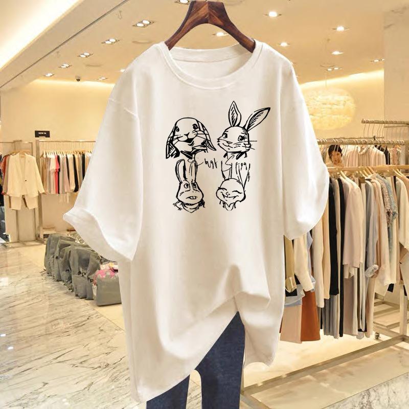 New early spring cotton short-sleeved t-shirt women s white rabbit print loose top summer short-sleeved bottoming shirt S
New early spring cotton short-sleeved t-shirt women s white rabbit print loose top summer short-sleeved bottoming shirt S
