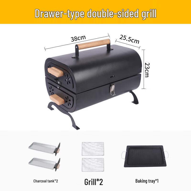 Portable Charcoal Grill with Frying Plate
Portable Charcoal Grill with Frying Plate