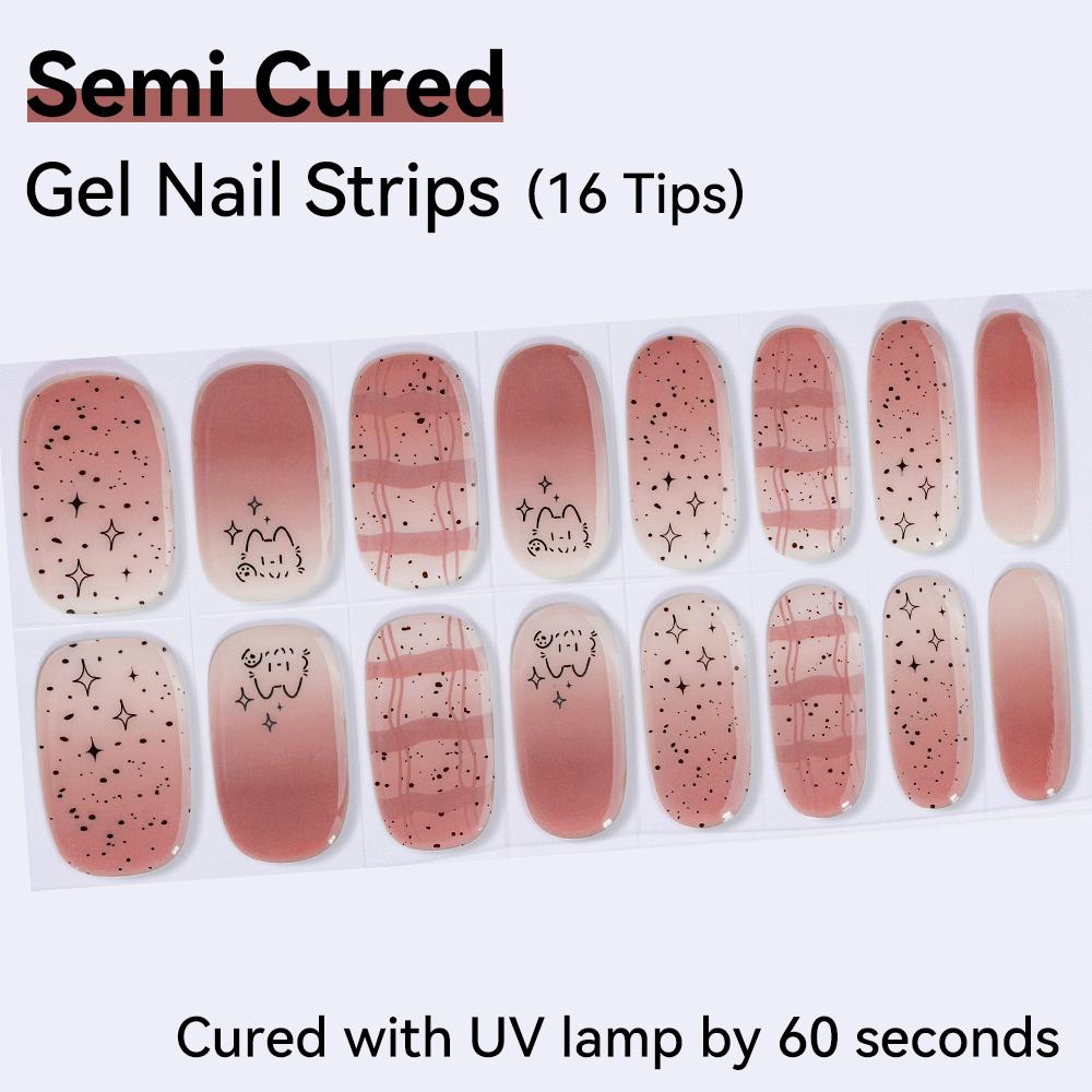 16tips Cartoon Cute Animals Semi Cured Gel Nail Strips Glitter Cat Eye Self-Adhesive Gel Nail Wraps Full Cover UV Nail Sticker
16tips Cartoon Cute Animals Semi Cured Gel Nail Strips Glitter Cat Eye Self-Adhesive Gel Nail Wraps Full Cover UV Nail Sticker