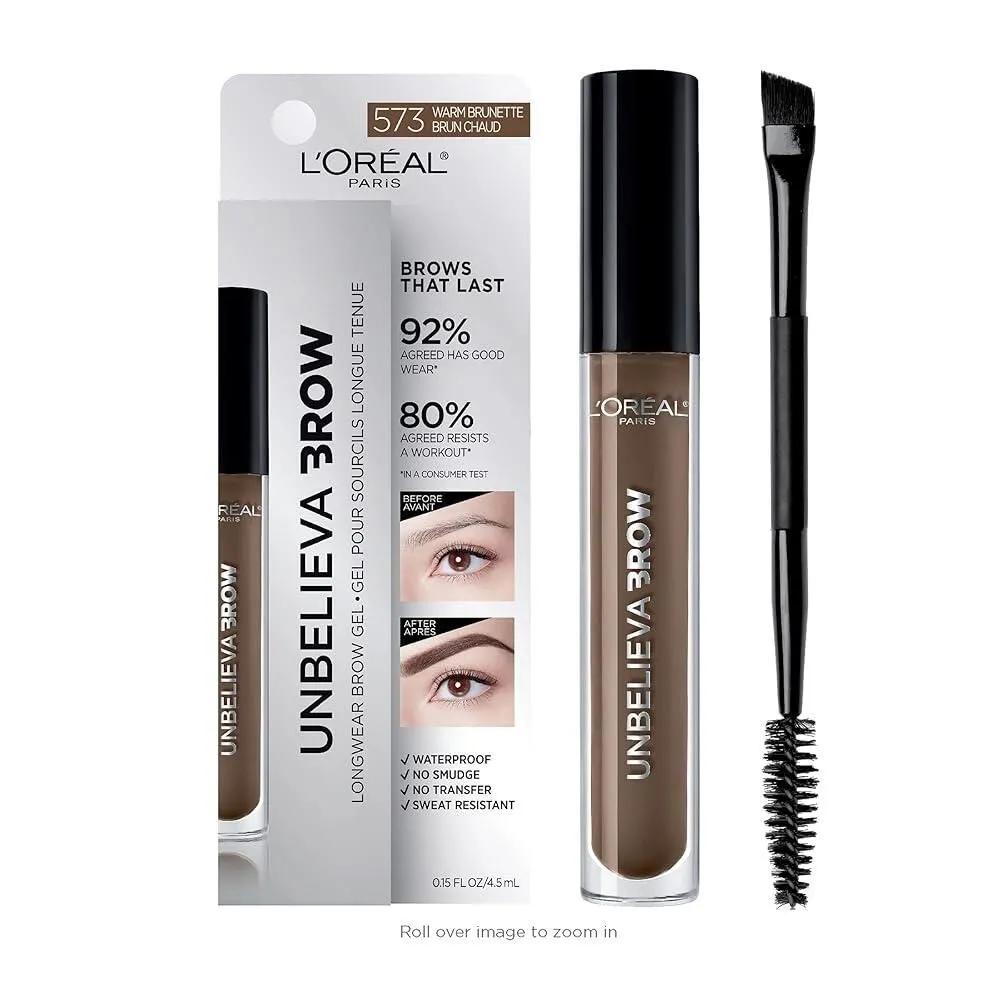 L Oreal Paris Unbelieva-Brow Longwear Waterproof Tint Brow Gel Stain-resistant Transfer Fast Drying Easy application with a precise brush Warm Brow Warm Brunette
L Oreal Paris Unbelieva-Brow Longwear Waterproof Tint Brow Gel Stain-resistant Transfer Fast Drying Easy application with a precise brush Warm Brow Warm Brunette