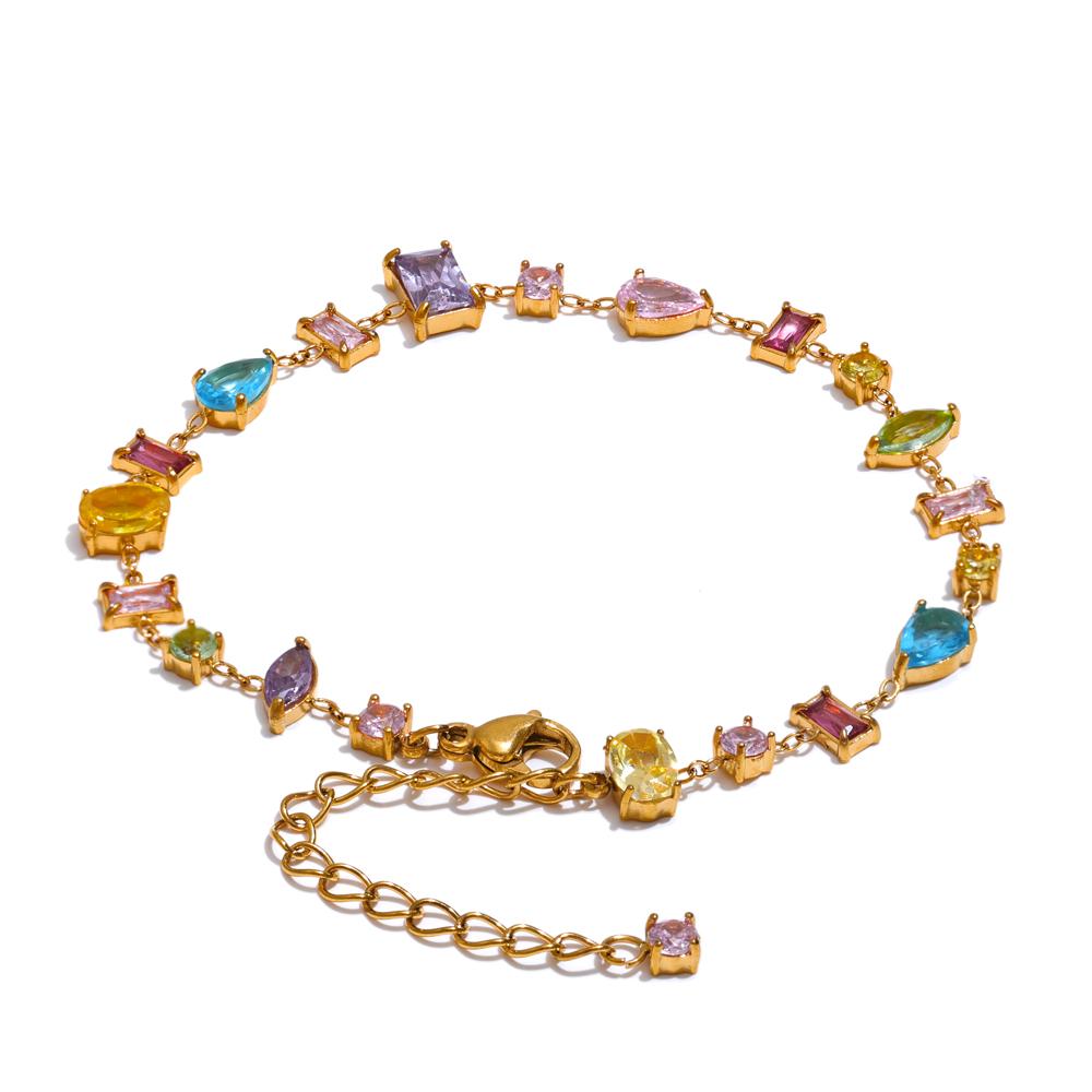 Yhpup Waterproof Gift Delicate Colorful Luxury Cubic Zirconia Chain Chic Bracelet Bangle Women Stainless Steel Wrist Jewelry
Yhpup Waterproof Gift Delicate Colorful Luxury Cubic Zirconia Chain Chic Bracelet Bangle Women Stainless Steel Wrist Jewelry