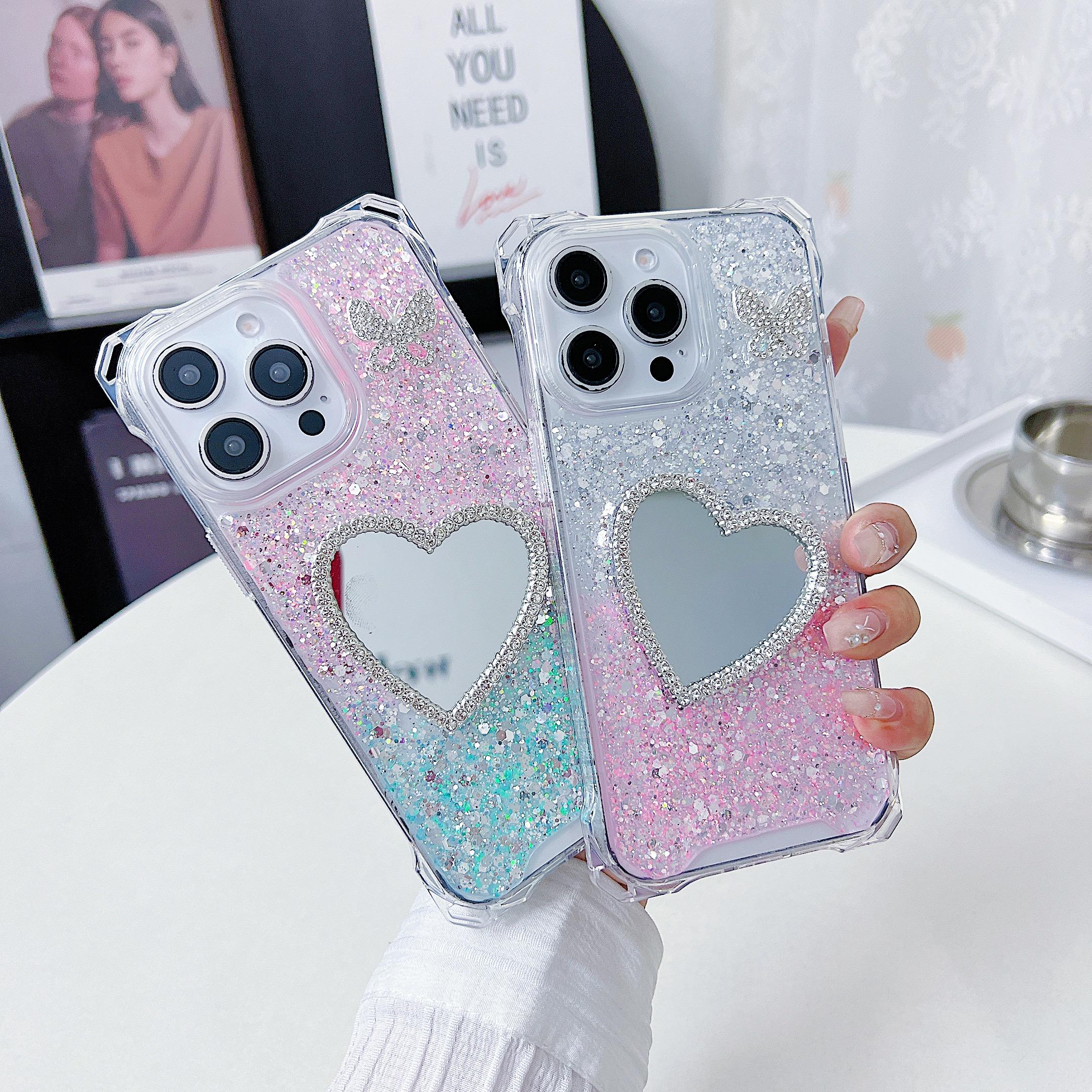 For iPhone 16 Pro Case with Heart Mirror Epoxy Glitter TPU+Acrylic Phone Back Cover Pink/Purple
For iPhone 16 Pro Case with Heart Mirror Epoxy Glitter TPU+Acrylic Phone Back Cover Pink/Purple