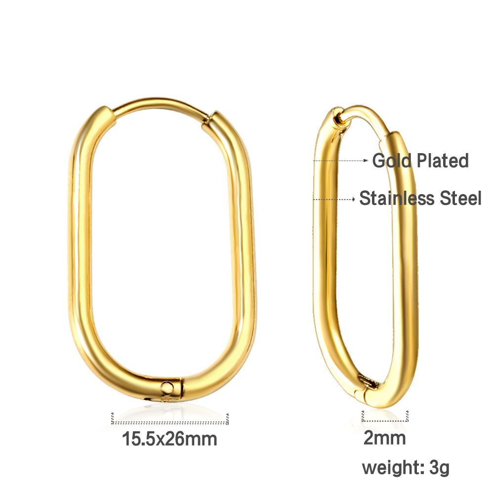 LUXUKISSKIDS Fashion Oval Hoop Earrrings Stainless Steel Elliptic Shape Silver/Gold Color 20MM Big Round Clips Smooth Mental Ear
LUXUKISSKIDS Fashion Oval Hoop Earrrings Stainless Steel Elliptic Shape Silver/Gold Color 20MM Big Round Clips Smooth Mental Ear