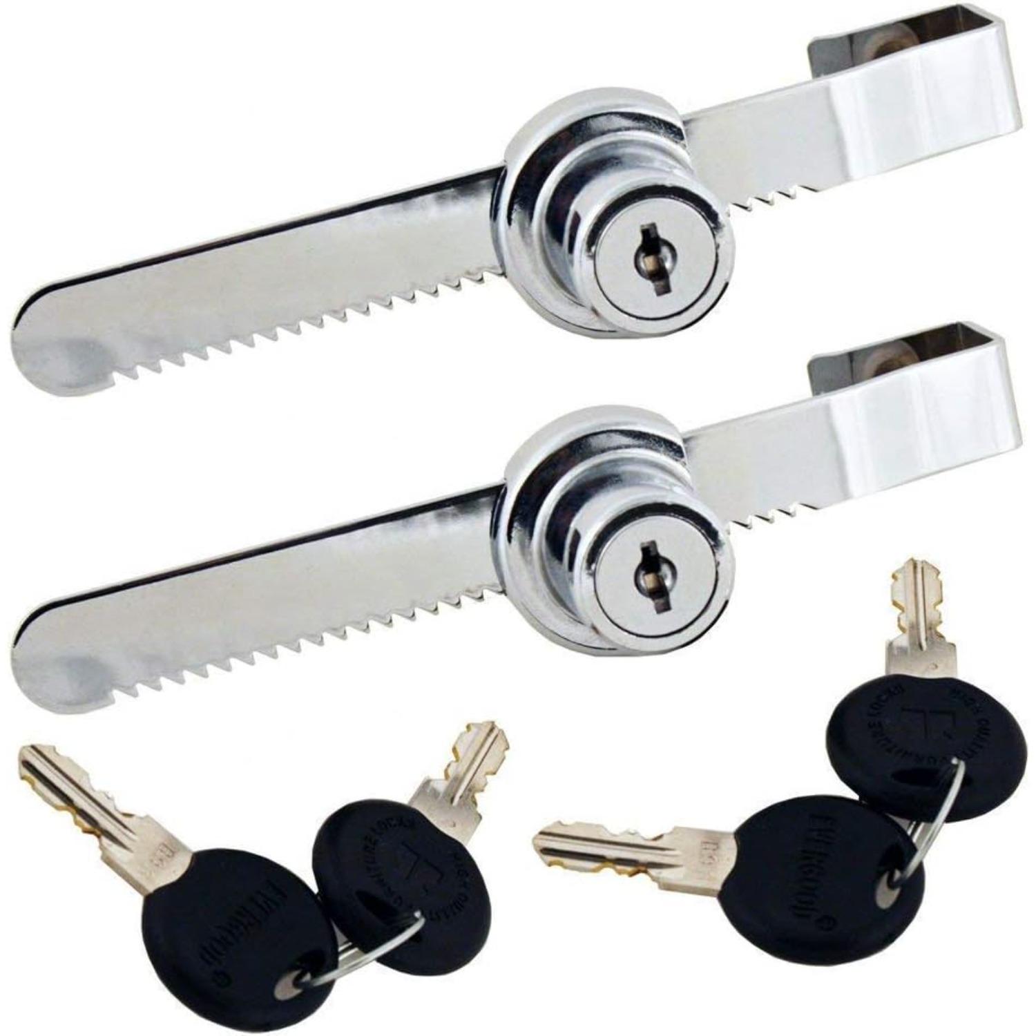 Sliding Glass Door Ratchet Lock with Chrome Finish, Keyed Alike Showcase Display - 2 Pack 5-1/2 Inches - 2Pack
Sliding Glass Door Ratchet Lock with Chrome Finish, Keyed Alike Showcase Display - 2 Pack 5-1/2 Inches - 2Pack