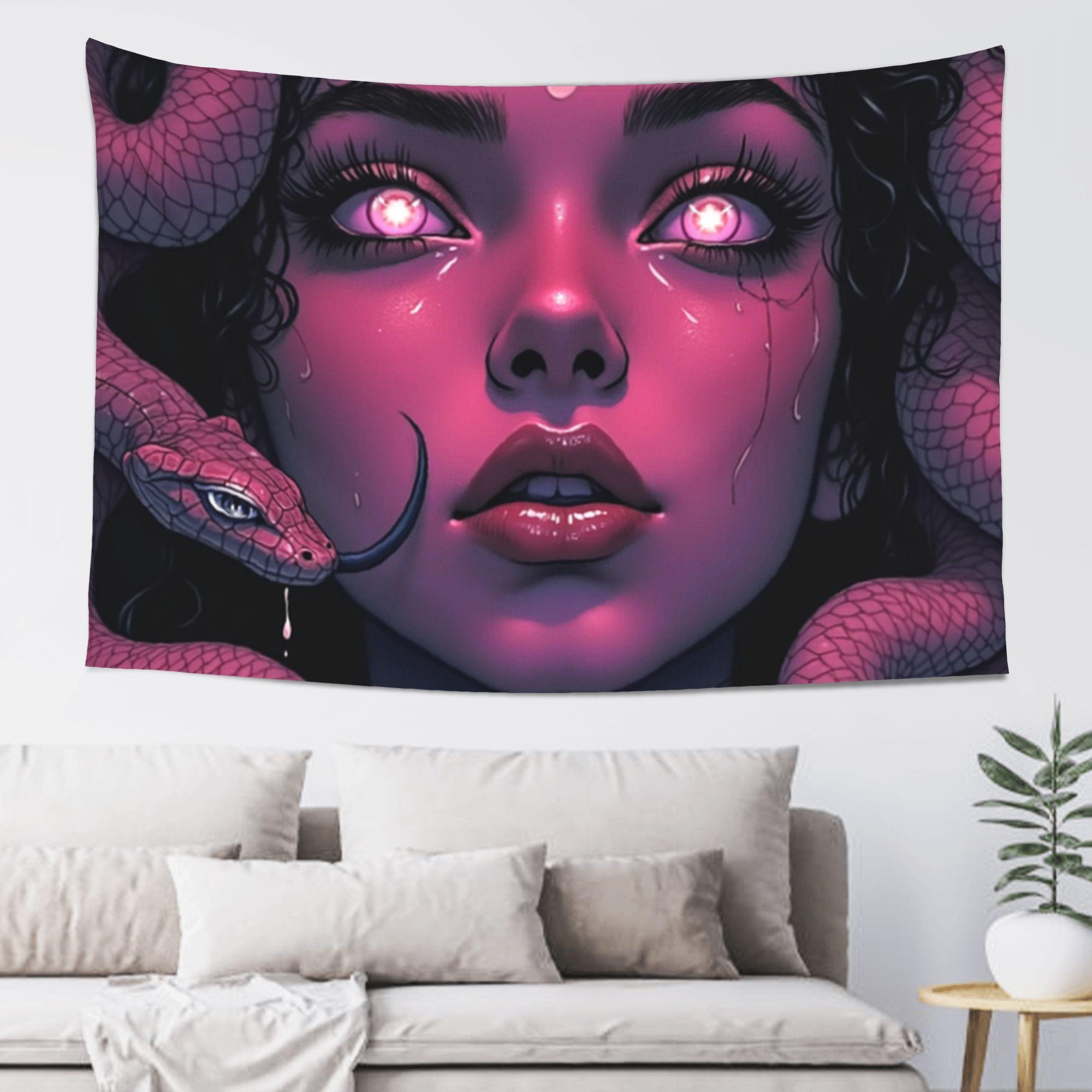 Mystical SnakeEyed Woman Tapestry Wall Decor for Bedroom Cozy Atmosphere Gothic Home Style and Enigmatic Allure Enhancement 74x94cm(29x37in)
Mystical SnakeEyed Woman Tapestry Wall Decor for Bedroom Cozy Atmosphere Gothic Home Style and Enigmatic Allure Enhancement 74x94cm(29x37in)