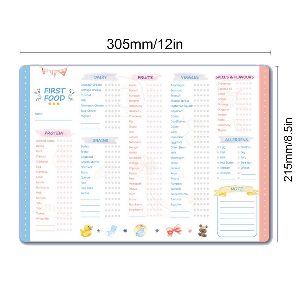 Трекер перших продуктів дитини з магнітом на холодильник, Трекер дитячого харчування Щоденний харчовий щоденник Багаторазове стирання та запис
Трекер перших продуктів дитини з магнітом на холодильник, Трекер дитячого харчування Щоденний харчовий щоденник Багаторазове стирання та запис