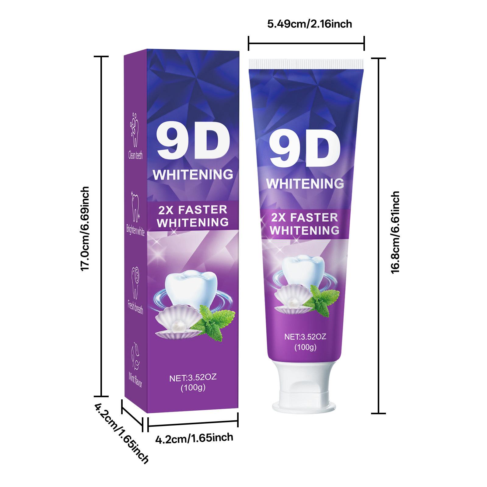 9D 5DPurple Отбеливающая зубная паста Удаление зубного налета Пятна Очищение Гигиена полости рта Стоматологические отбеливающие инструменты Свежее дыхание Красота Здоровье
9D 5DPurple Отбеливающая зубная паста Удаление зубного налета Пятна Очищение Гигиена полости рта Стоматологические отбеливающие инструменты Свежее дыхание Красота Здоровье