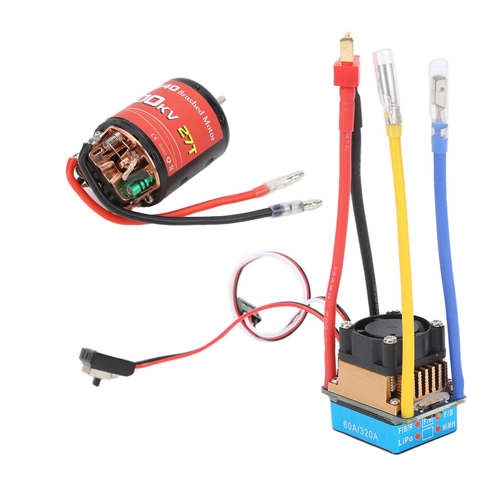 Waterproof 540 16800KV Motor with 60A DualWay Brushed ESC Builtin Cooling Fan Brake for 1/10 RC Car
Waterproof 540 16800KV Motor with 60A DualWay Brushed ESC Builtin Cooling Fan Brake for 1/10 RC Car