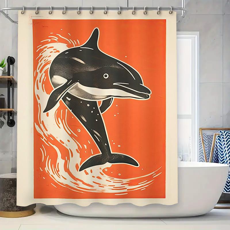 Stylish Dolphin-Themed Shower Curtain For Bathroom Decor High-Quality Fabric With Easy-To-Use Hooks. W60H190(CM)-1 Pcs
Stylish Dolphin-Themed Shower Curtain For Bathroom Decor High-Quality Fabric With Easy-To-Use Hooks. W60H190(CM)-1 Pcs