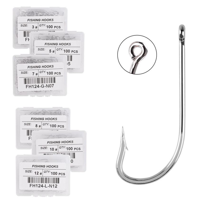 Rustproof Large Sea Fishing Hooks with Extended Shank and Barb, Long Shank Seahorse Bass Hook with Hole 11# (100 pcs box)
Rustproof Large Sea Fishing Hooks with Extended Shank and Barb, Long Shank Seahorse Bass Hook with Hole 11# (100 pcs box)