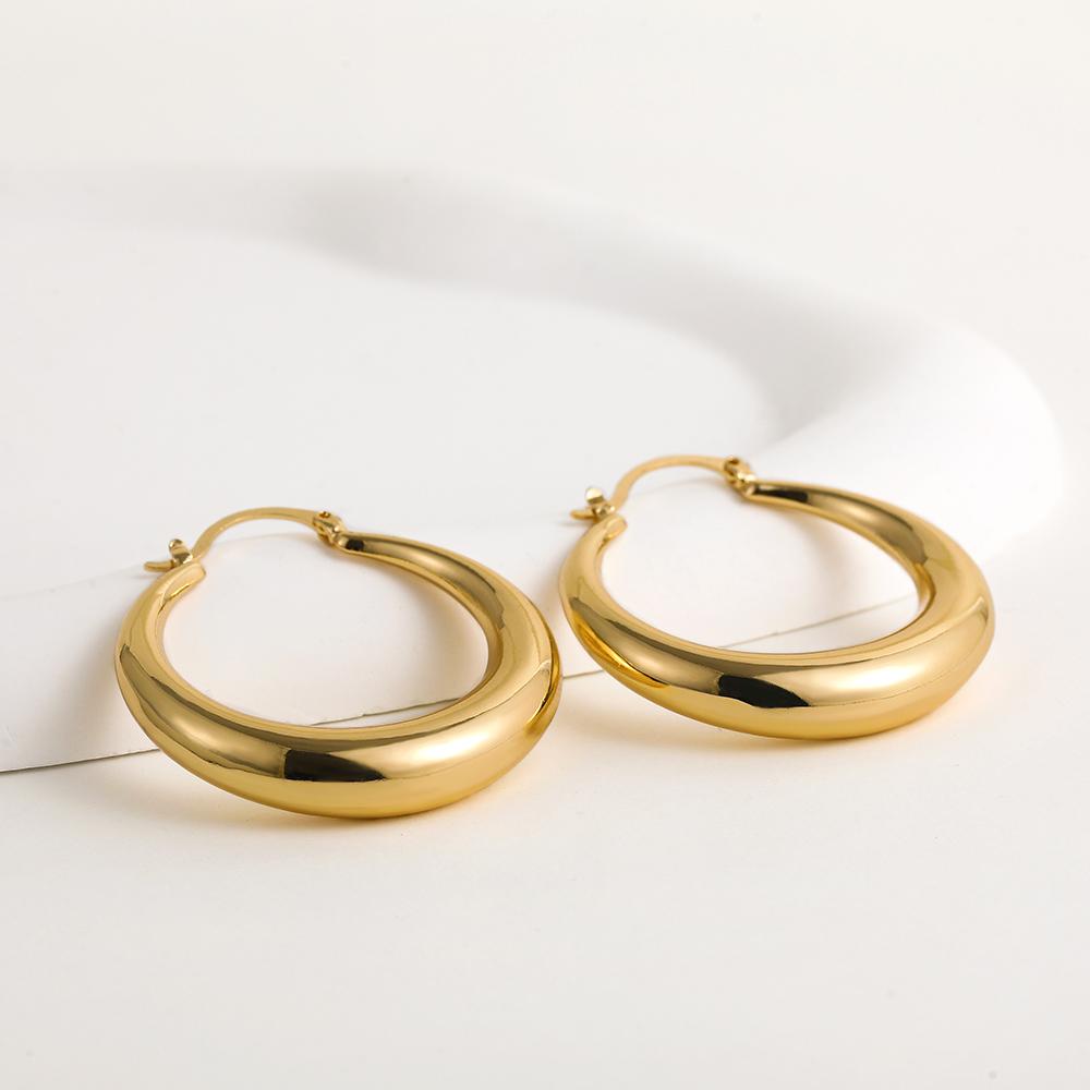 Large Round Circle Hoop Earrings for Women Girls Smooth Gold Plated Chunky Thick Hoops Trendy Zircon Brincos 2023
Large Round Circle Hoop Earrings for Women Girls Smooth Gold Plated Chunky Thick Hoops Trendy Zircon Brincos 2023