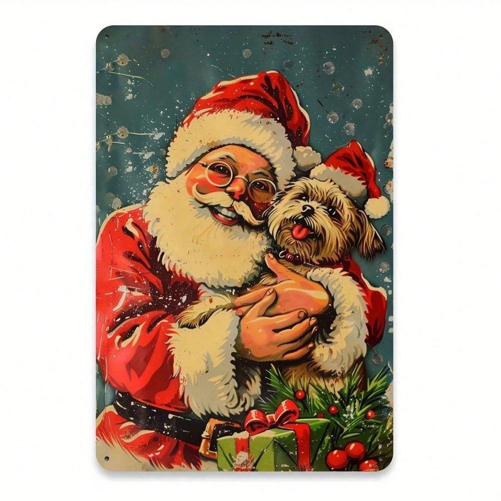 Vintage Santa Claus with Puppy Metal Tin Sign Retro Wall Art for Home Cafe Gym Garage Decor 8x12 Inch 20x30 різнокольоровий
Vintage Santa Claus with Puppy Metal Tin Sign Retro Wall Art for Home Cafe Gym Garage Decor 8x12 Inch 20x30 різнокольоровий