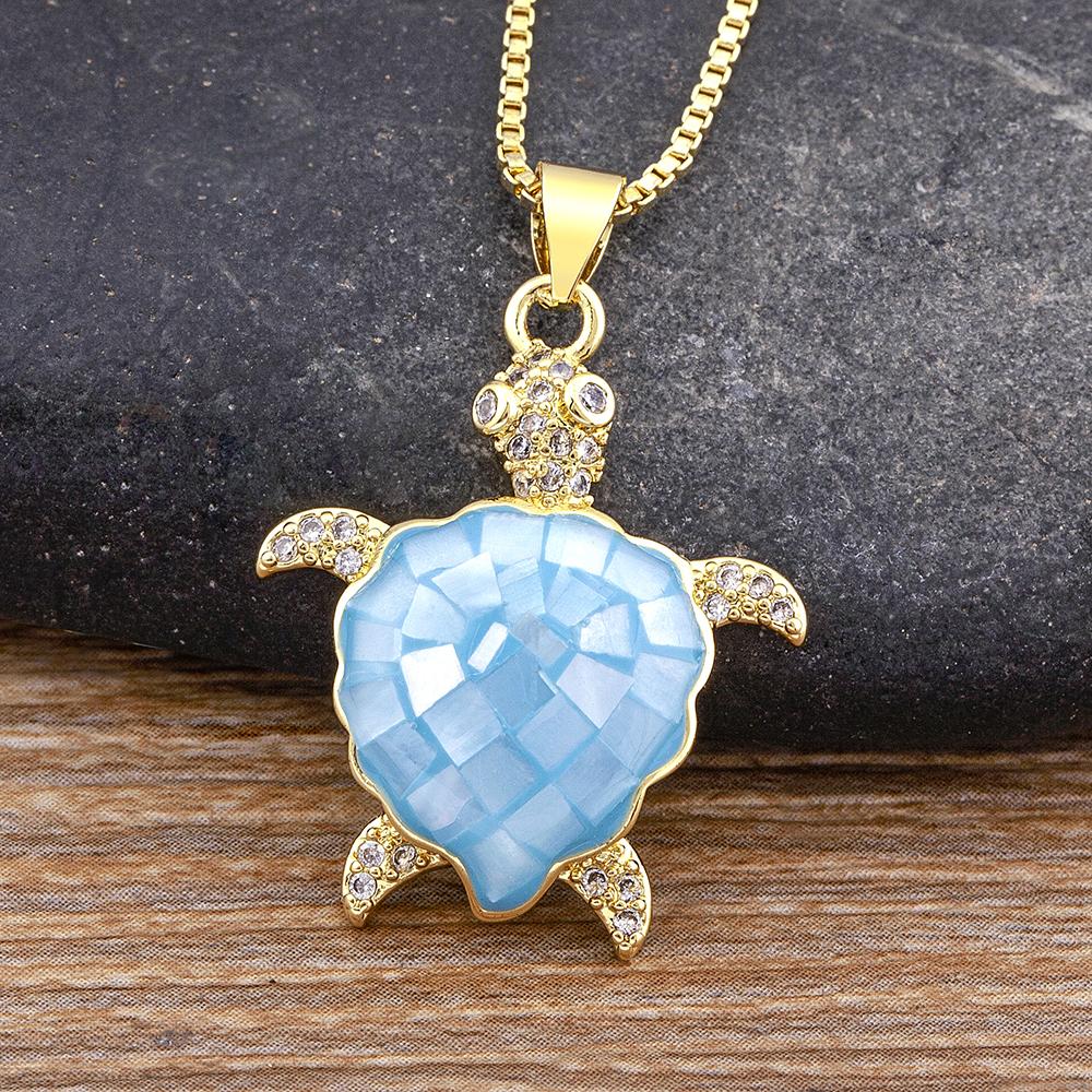 Nidin New Arrival Cute Animal Tortoise Colorful Crystal Shell Pendant Zircon Necklace Women Beach Vacation Jewelry Party Gift світло-синій колір
Nidin New Arrival Cute Animal Tortoise Colorful Crystal Shell Pendant Zircon Necklace Women Beach Vacation Jewelry Party Gift світло-синій колір
