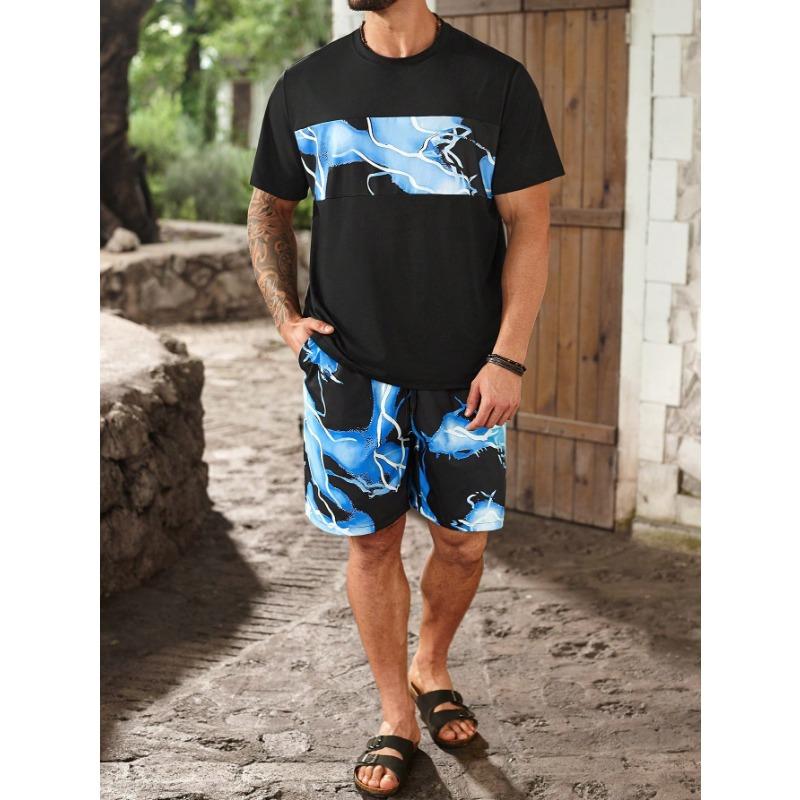 Summer Men s Short-Sleeved Shorts Set with 3D Stripes Pattern Print - Street Casual Fashion Comfortable and Soft S
Summer Men s Short-Sleeved Shorts Set with 3D Stripes Pattern Print - Street Casual Fashion Comfortable and Soft S
