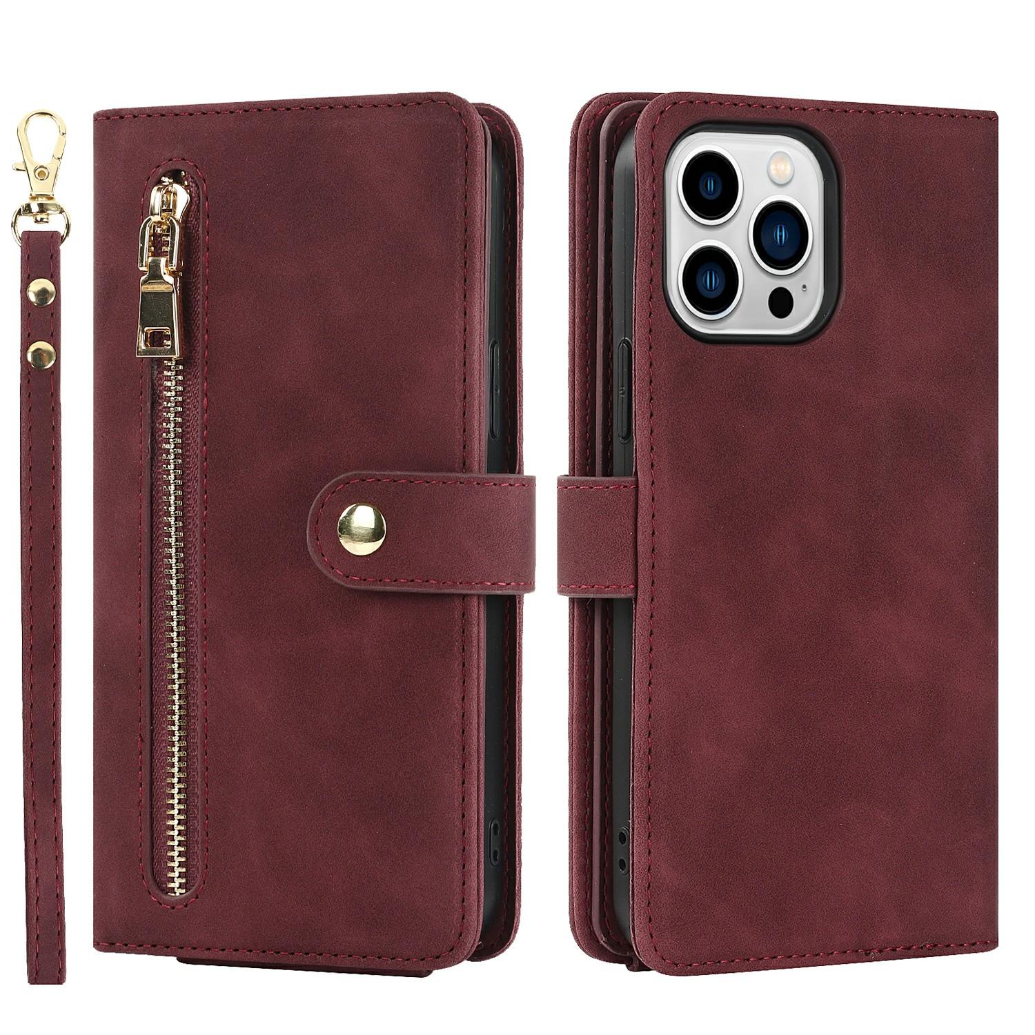 For iPhone 15 Pro Stand Case PU Leather Phone Cover with Straps/Zipper Wallet/Multiple Card Slots Black
For iPhone 15 Pro Stand Case PU Leather Phone Cover with Straps/Zipper Wallet/Multiple Card Slots Black