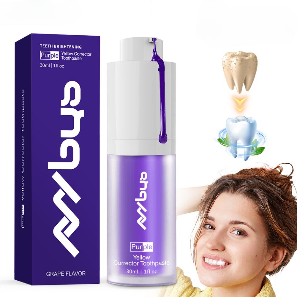 Зубная паста для отбеливания зубов Purple Mousse Очищение зубов Неинвазивное отбеливание Глубокая очистка Свежее дыхание Яркий уход за полостью рта 1pc
Зубная паста для отбеливания зубов Purple Mousse Очищение зубов Неинвазивное отбеливание Глубокая очистка Свежее дыхание Яркий уход за полостью рта 1pc