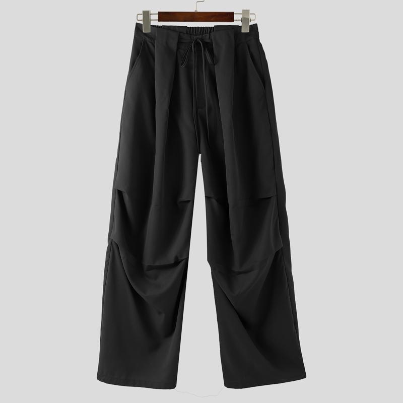 INCERUN Мужские повседневные длинные широкие брюки с оборками на кулиске и молнии на талии, с карманами чёрный
INCERUN Мужские повседневные длинные широкие брюки с оборками на кулиске и молнии на талии, с карманами чёрный