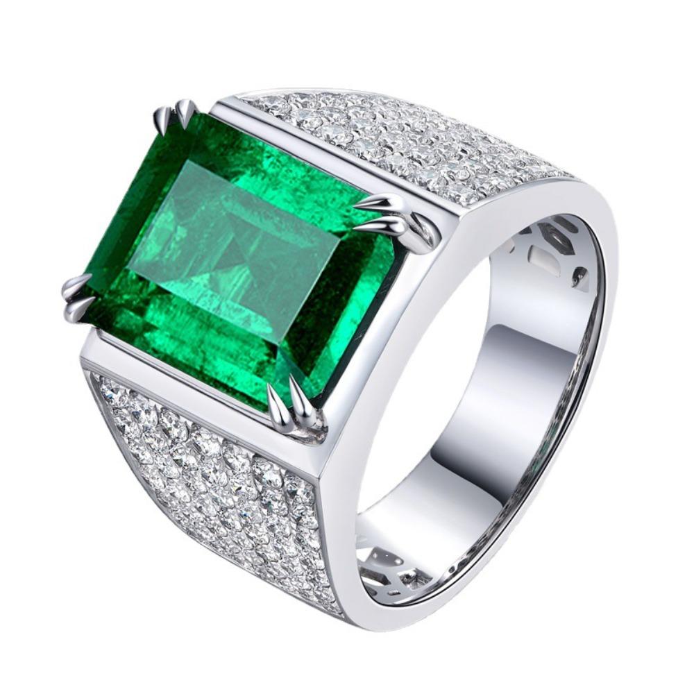 8ct Emerald Men Ring 18k Gold Plated Open Adjustable Band with Zirconia Gemstone 8
8ct Emerald Men Ring 18k Gold Plated Open Adjustable Band with Zirconia Gemstone 8