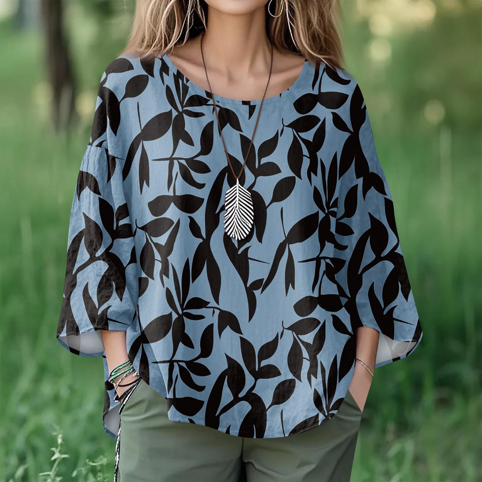 Summer Tops For Women Cute O Neck 3/4 Sleeve Blouses Floral Print Top Casual Shirts M
Summer Tops For Women Cute O Neck 3/4 Sleeve Blouses Floral Print Top Casual Shirts M