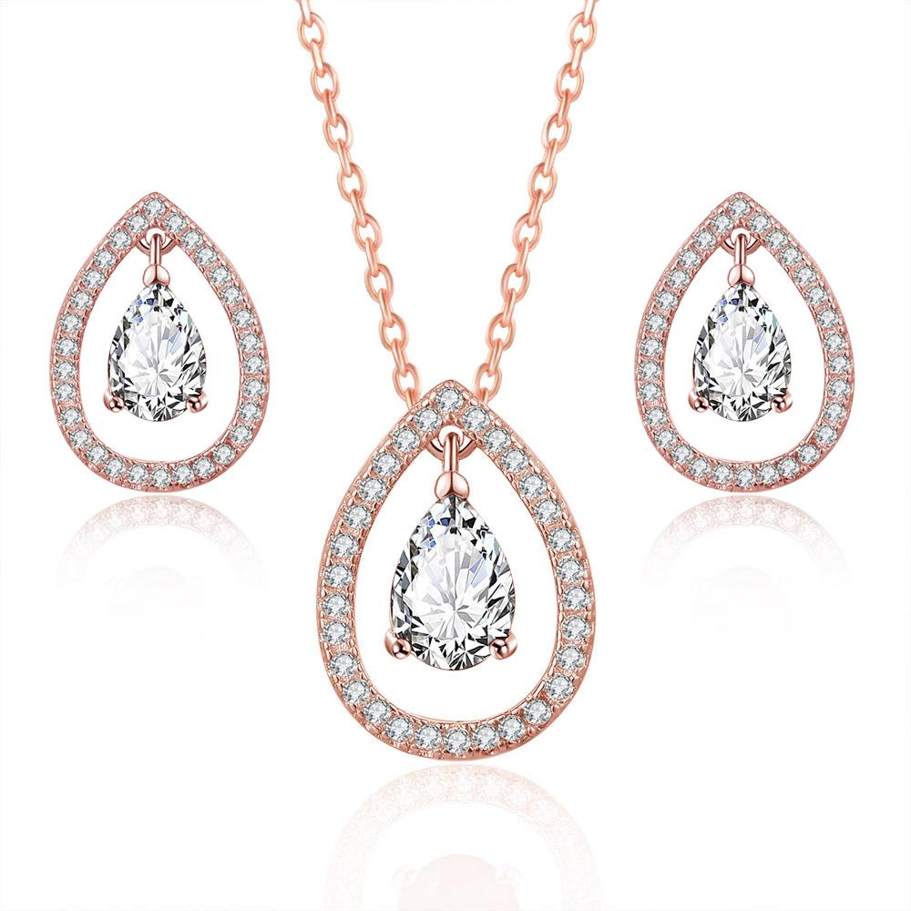 ZHOUYANG Earrings Necklace Jewelry Set For Women Luxury Hollowout Teardrop CZ Rose Gold Color Wedding Jewellry Wholesale S534
ZHOUYANG Earrings Necklace Jewelry Set For Women Luxury Hollowout Teardrop CZ Rose Gold Color Wedding Jewellry Wholesale S534