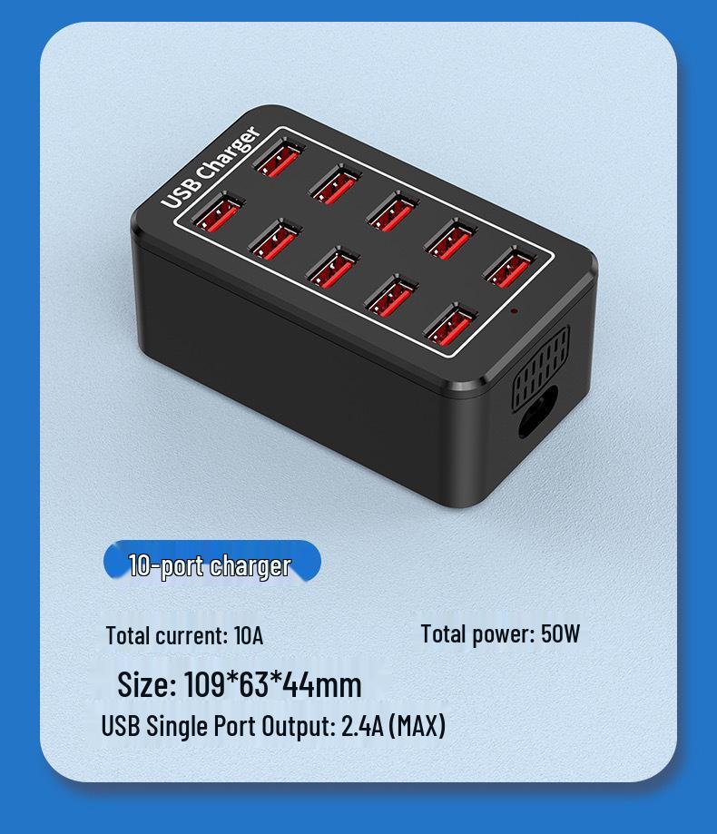 150W Multi-Port USB Charger, 1A/2A, with 10, 15, 20, and 30-Port Fast Charging Black EU Plug, 1.5m Power Cable
150W Multi-Port USB Charger, 1A/2A, with 10, 15, 20, and 30-Port Fast Charging Black EU Plug, 1.5m Power Cable
