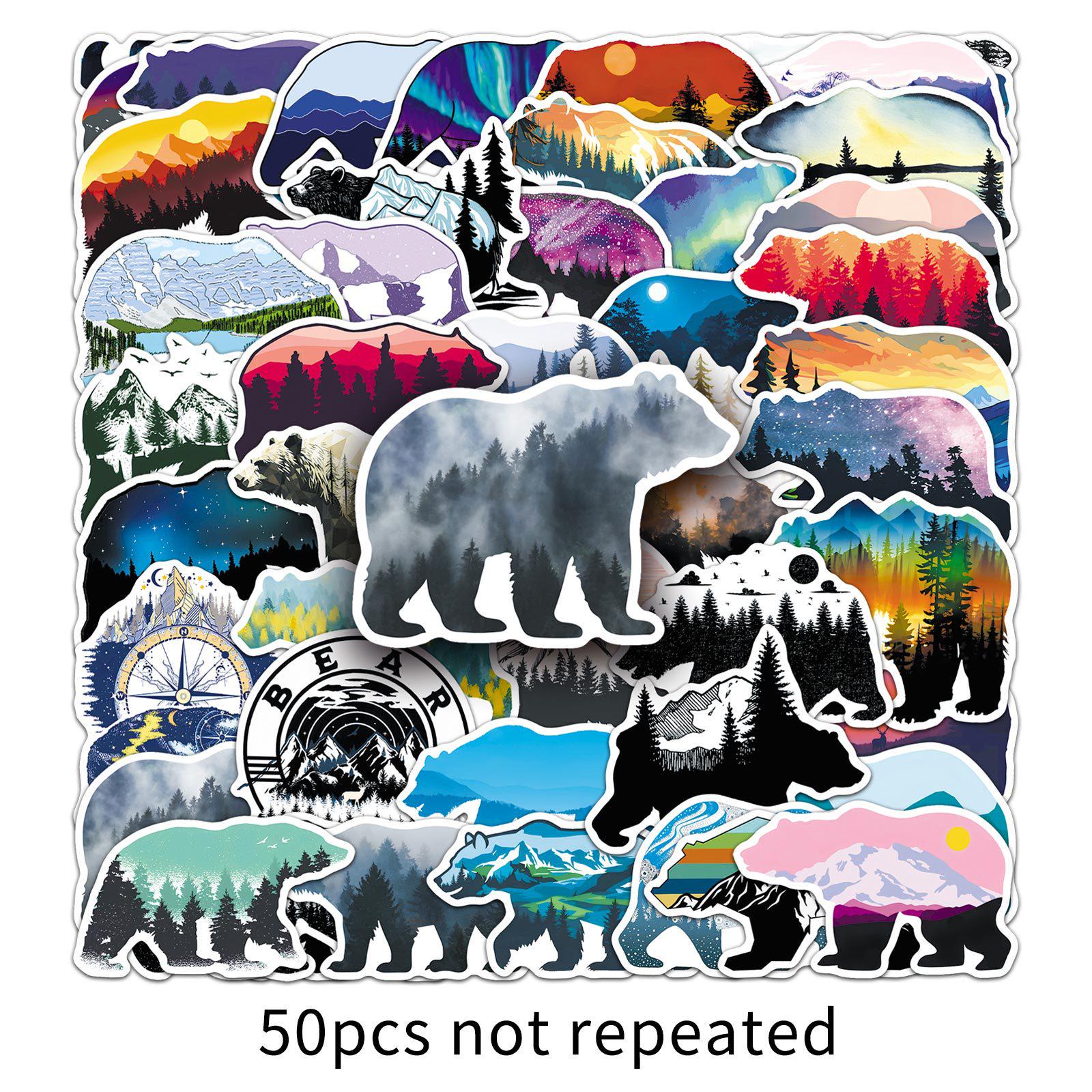 50 Wild Bear Silhouette Stickers: Mountain & River Scenery Waterproof Decorative Journal Stickers
50 Wild Bear Silhouette Stickers: Mountain & River Scenery Waterproof Decorative Journal Stickers
