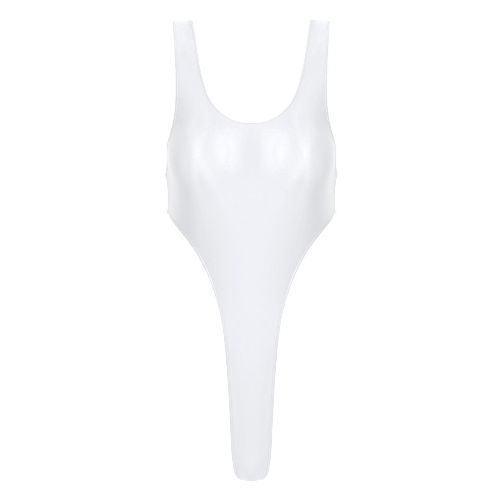Жіночий купальник без спини, суцільний, з глянцевої тканини, з високим вирізом для ніг, для пляжних або басейнних вечірок білий
Жіночий купальник без спини, суцільний, з глянцевої тканини, з високим вирізом для ніг, для пляжних або басейнних вечірок білий