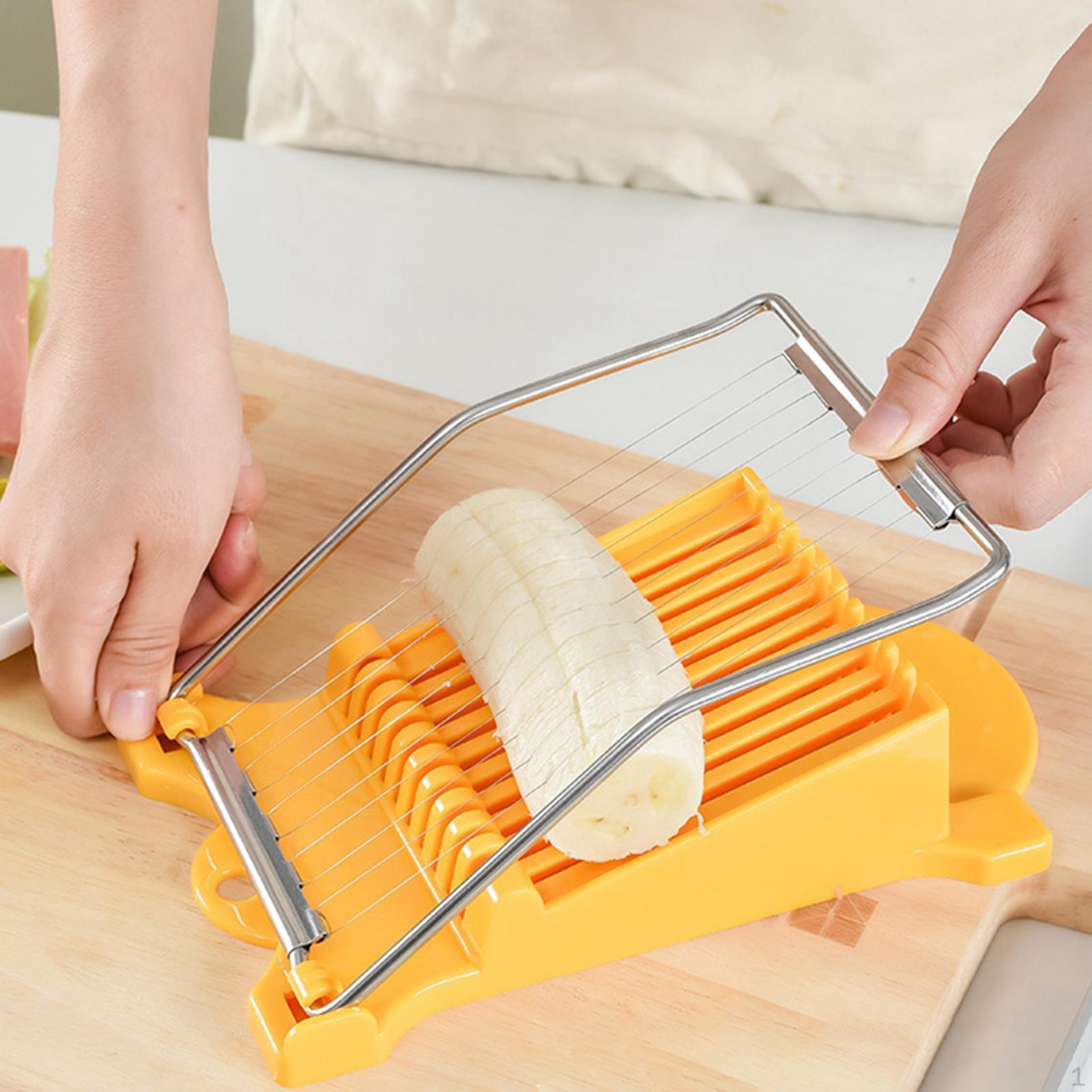 Слайсер для мяса на обед, 10 проволок, кухонный гаджет из нержавеющей стали для сырных яиц Yellow жёлтый
