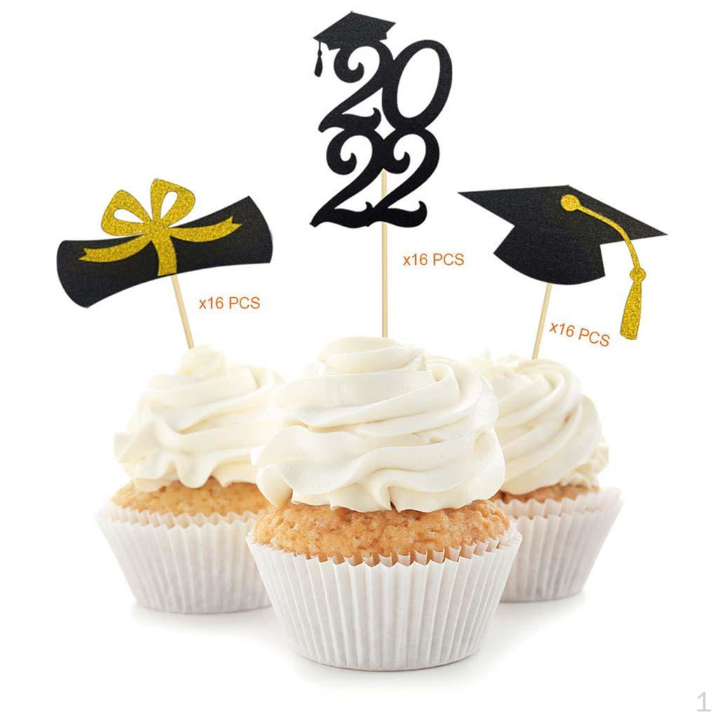 Graduation Cupcake Toppers Food Picks Appetizer for High University gold black
Graduation Cupcake Toppers Food Picks Appetizer for High University gold black
