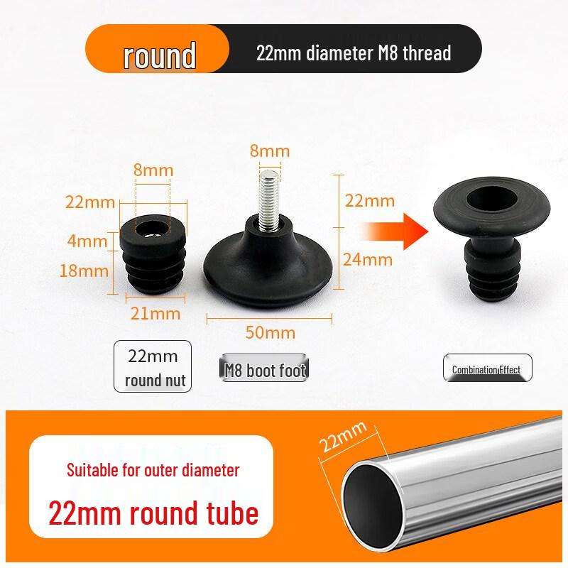 22mm M8 Round Adjustable Nut Plug
22mm M8 Round Adjustable Nut Plug