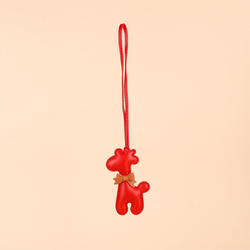 Cartoon Giraffe Bow Bag Charm: PU Leather Deer Ornament Keychain
Cartoon Giraffe Bow Bag Charm: PU Leather Deer Ornament Keychain