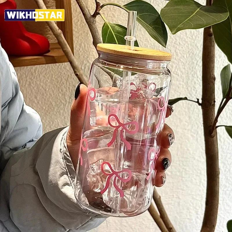 500ml Pink Bow Print Water Bottle Mason Jar Shaped Water Bottle With Lids Plastic Cup Pink Bowknot Tumbler Cup Coffee Juice Cup
500ml Pink Bow Print Water Bottle Mason Jar Shaped Water Bottle With Lids Plastic Cup Pink Bowknot Tumbler Cup Coffee Juice Cup