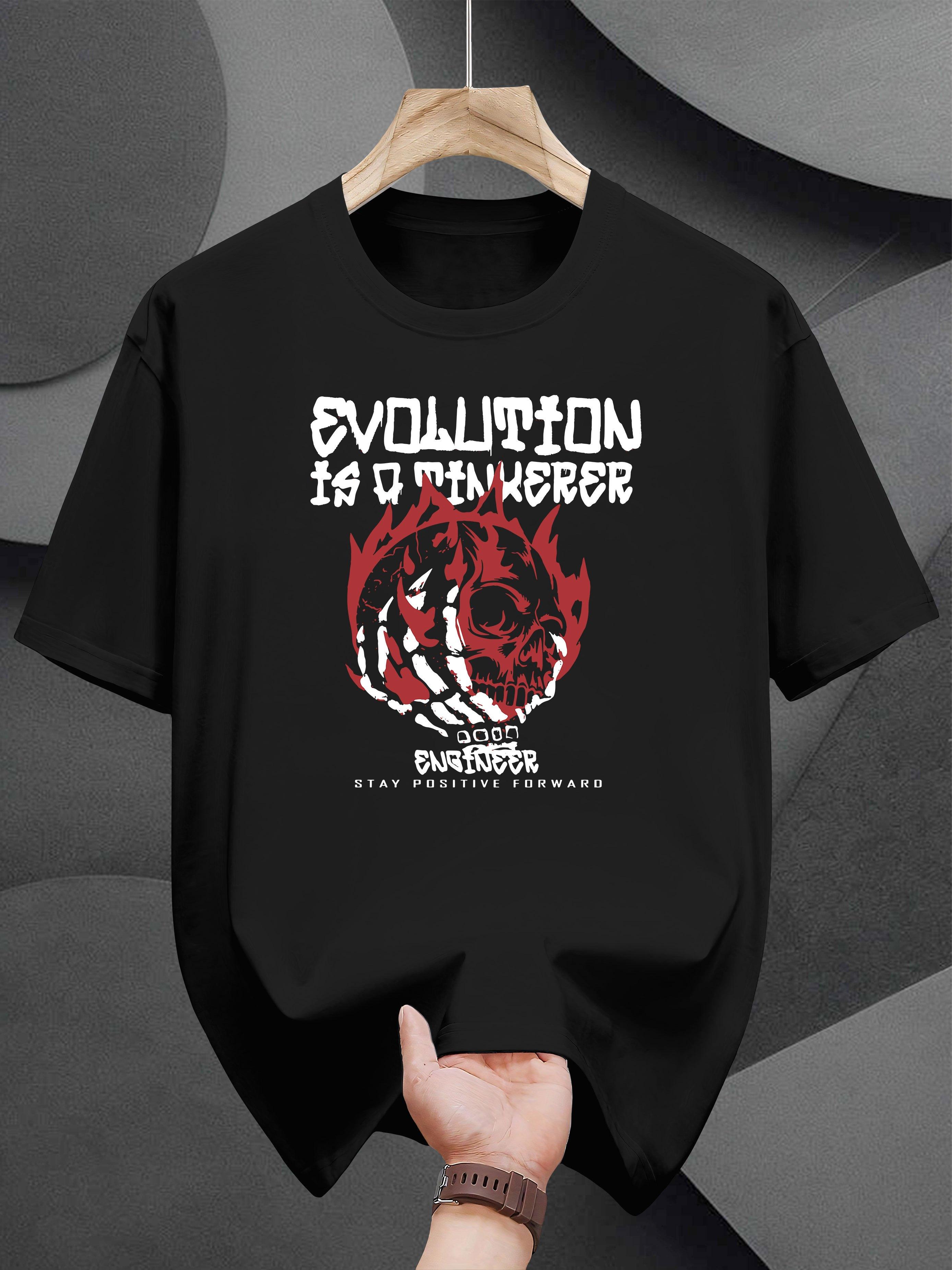 Evolution is a Punk Rocker Graphic T-shirt - Black Casual Summer Tee with Skull & Flames Design S
Evolution is a Punk Rocker Graphic T-shirt - Black Casual Summer Tee with Skull & Flames Design S