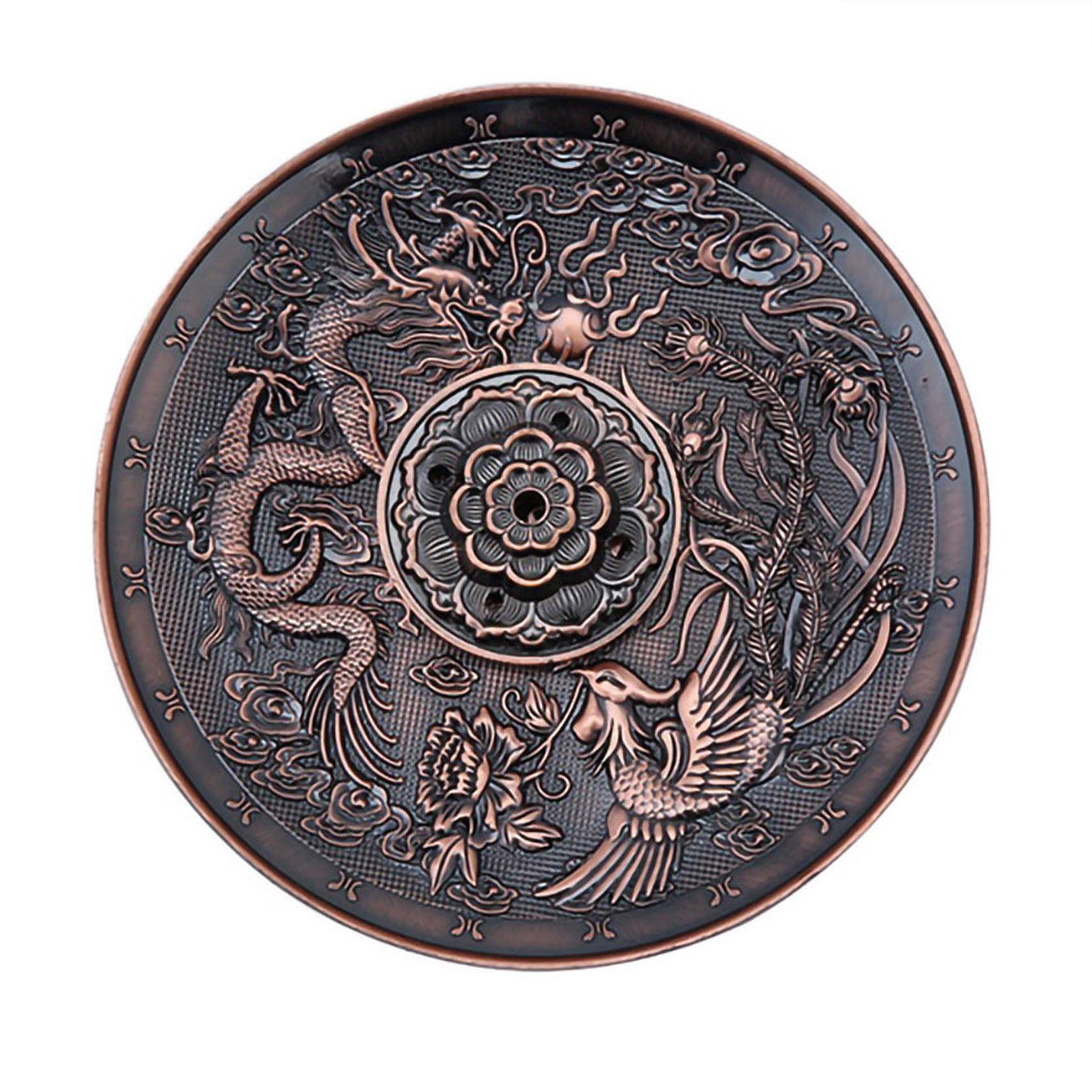 Zinc Alloy Incense Stick Burner Holder Chinese Style Dragon Pattern Censer Plate for Bedroom Temple Office
Zinc Alloy Incense Stick Burner Holder Chinese Style Dragon Pattern Censer Plate for Bedroom Temple Office