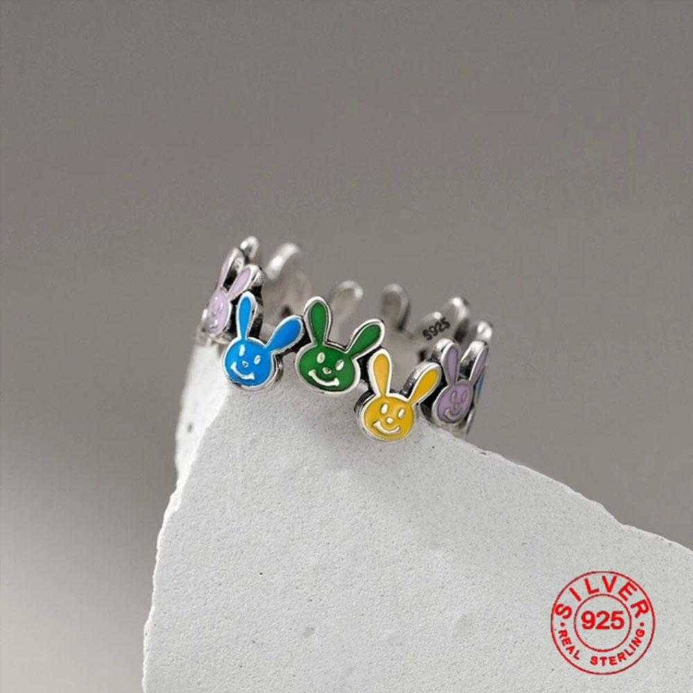 BFCLUB Silver Color Irregular Colorful Rabbit Rings For Women Female Simple Retro Style Handmade Fine Jewelry Bijoux Birthday
BFCLUB Silver Color Irregular Colorful Rabbit Rings For Women Female Simple Retro Style Handmade Fine Jewelry Bijoux Birthday