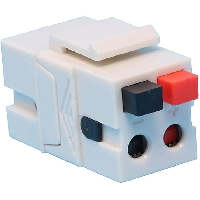 Speaker Keystone Jack – Spring Loaded Speaker Jack for Keystone Wall Plate, Female to Female, for Home Theater Wall Plates - White (1 Pack) 1 Pack
Speaker Keystone Jack – Spring Loaded Speaker Jack for Keystone Wall Plate, Female to Female, for Home Theater Wall Plates - White (1 Pack) 1 Pack